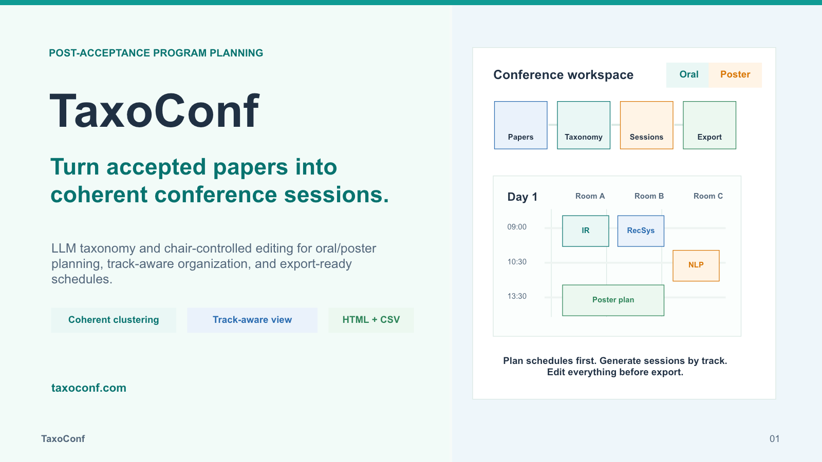 TaxoConf introduction slide 1
